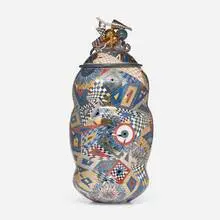Ralph Bacerra, Untitled (Jar), 1998, glazed and gilt earthenware