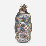 Ralph Bacerra, Untitled (Jar), 1998, glazed and gilt earthenware