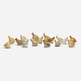 Frances Senska, Collection of sixteen Quails, glazed stoneware