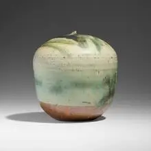 Closed Form by Toshiko Takaezu, c. 1982, glazed stoneware, sold Jun 2025