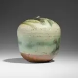 Closed Form by Toshiko Takaezu, c. 1982, glazed stoneware, sold Jun 2025