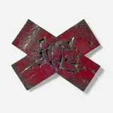 John Mason, Wall Relief (Dark Red X), 1965-68, glazed stoneware