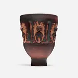 Edwin and Mary Scheier, Chalice form with figures, 1995, glazed stoneware