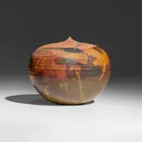 Closed Form (with rattle) by Toshiko Takaezu, c. 1975, glazed stoneware, sold Jun 2025