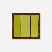 Untitled (Clay Painting) by Doyle Lane, c. 1965, glazed earthenware in artist-made pine frame, sold Jun 2025