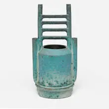 Large vessel by Anne Hirondelle, c. 1990, glazed stoneware, sold Jun 2025