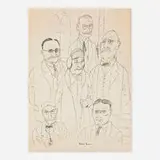 Ben Shahn, School Board, pen and ink on BFK Rives