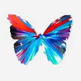 Butterfly Spin Painting by Damien Hirst, 2009, acrylic on paper, sold Jun 2025