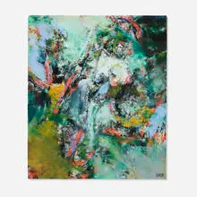 Dell by Thomas George, 1995, oil on panel, sold Jun 2025