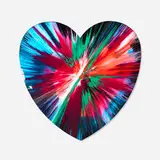 Heart Spin Painting by Damien Hirst, 2009, acrylic on paper, sold Jun 2025
