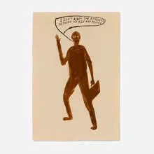 Chris Johanson, Untitled (I don't know), 2000, acrylic on paper