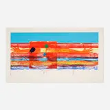 Window Washer Glass House by James Rosenquist, 1978, intaglio in colors and relief print with embossing and hand-coloring applied with a rubber tire on Pescia Italia, sold Jul 2023
