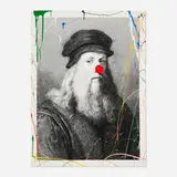 Thierry Guetta, Leo, Keep Smiling (Unique), 2019, screenprint in colors with hand-painted elements