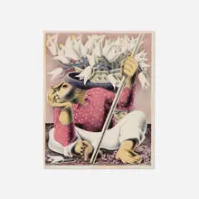 Emilio Amero, Flower Vendor, 1958, lithograph in colors