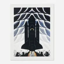 Roger Brown, Cathedrals of Space, 1983, screenprint and lithograph in colors