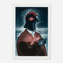 David Blackwood, Portrait of Heber Fifield as a Great Mummer, 2000, etching and aquatint in colors