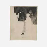 The Artist Drawing from a Model by Rembrandt Harmensz van Rijn, c. 1639, etching, drypoint and burin on laid paper, sold Jul 2023