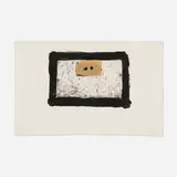 Antoni Tàpies, Le cadre noir, 1976, etching and aquatint with collage on Auvergne with hand-coloring