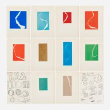 Leon Polk Smith, Torn Drawings, 1965, lithograph in colors mounted to paper