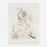 Femme au cochon (Baubo) (from the Faust suite) by Salvador Dalí, 1969, etching with hand-coloring on Japon paper, sold Jul 2023