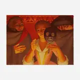 George Tooker, Un ballo in maschera, 1983, lithograph in colors