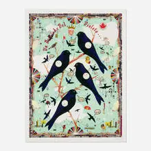 Tony Fitzpatrick, Winter Martins (A Dervish of Violet), 2016, pigment print in colors on Somerset Rag