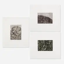 Stanley Boxer, Three works from the Silencesseared portfolio, 1999, etching
