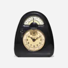 Measured Time clock and kitchen timer by Isamu Noguchi, c. 1932, Bakelite, plastic, printed paper, enameled brass, sold Aug 2023