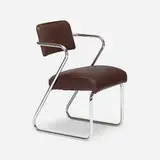Gilbert Rohde, Z chair from the Troy Streamline Metal series, c. 1931, chrome-plated steel, vinyl