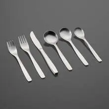 Russel Wright, Pinch flatware service, 1950, stainless steel
