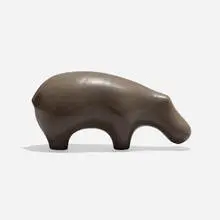 Hippo by Gordon and Jane Martz, c. 1955, glazed stoneware, sold Aug 2023