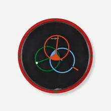 Irving Harper, Triad wall clock,model 622-414, c. 1975, enameled acrylic