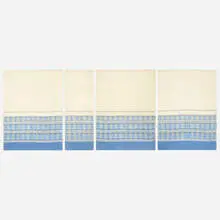 Maria Kipp, Textiles, set of four, c. 1955, wool, rayon, cotton, linen