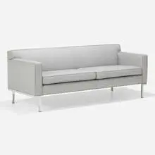 Ted Boerner, Theatre sofa, 2001, upholstery, chrome-plated steel