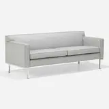 Ted Boerner, Theatre sofa, 2001, upholstery, chrome-plated steel