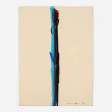 Untitled by Emerson Woelffer, 1973, crayon on paper, sold Aug 2023