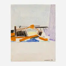 Vaclav Vytlacil, Untitled (Airplane), 1971, pastel, acrylic and charcoal on paper
