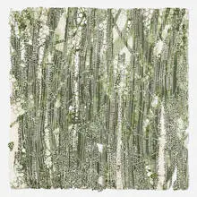 Tam Van Tran, Beetle Manifesto, 2002, pigment, binder, chlorophyll, spirulina, aluminum foil, staples, paper