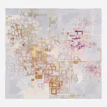 Untitled by Lacia Dole-Recio, 2004, gouache, graphite, tape, paper and vellum, sold Aug 2023