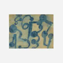 Robert Guillot, Untitled (Blue Connected #4), 1992, gouache on paper