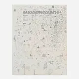 Jacob El Hanani, Untitled (sheet doodles), 1989, ink on used stationary paper
