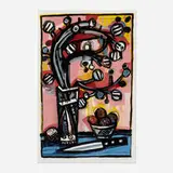 David Bates, Apple Blossoms, 1998, lithograph in colors with hand-painting