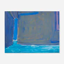 James Lechay, Blue Abstraction, gouache on paper