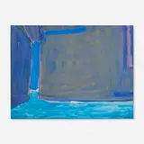 James Lechay, Blue Abstraction, gouache on paper