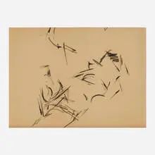 Abstract Composition by Mercedes Matter, charcoal on paper, sold Aug 2023