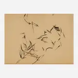 Mercedes Matter, Abstract Composition, charcoal on paper