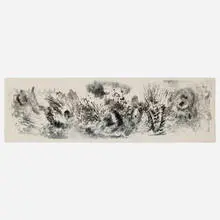 Untitled (Monotype) by Harry Bertoia, 1956-59, monotype on rice paper, sold Aug 2023