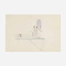 John Moore, The Glass Shelf, 1974, watercolor on paper