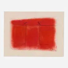 Pompeii IV by Adja Yunkers, 1980, acrylic on canvas laid to board, sold Aug 2023