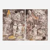 Ann McCoy, Underworld (diptych), 1980, lithograph in colors on Arches Rolled with hand-coloring
